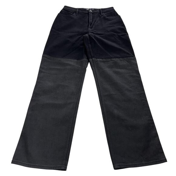 Hollister Jeans Womens 28x31 Black Ultra High-Rise Dad Two Tone Patchwork Denim - Picture 1 of 8